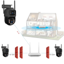 Enregistreur NVR WiFi pour caméras de sécurité 8CH 6MP double objectif technologie sans fil enregistreur de caméra blanc pour système de surveillance 4