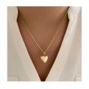 Ensemble boucles d'oreilles et collier 50 cm (45+7 cm) Cœur Boucles d'oreilles pendantes brillantes Alliage de zinc Bijoux élégants 2