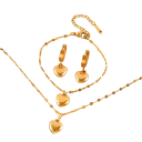 Ensemble cœur en acier inoxydable 316 Collier bracelet boucles d'oreilles motif cœur Étanche tendances bijoux pour femmes mariage cadeau 1