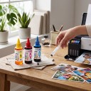 Ensemble d'encre universelle 3 pcs 100 ml Cyan Magenta et Jaune À base d'eau Pour HP Canon Epson et Brother Pour le remplissage de cartouches Deskjet 5