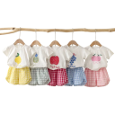 Ensemble d'été pour filles t-shirt à manches courtes et short à carreaux Col rond Imprimé de fruits Vêtements confortables pour filles 2