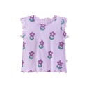 Ensemble d'été pour filles T-shirt à manches courtes et shorts Fronces Col rond Ensemble avec imprimé floral 2