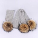 Ensemble d'hiver pour enfants avec bonnet et écharpe à pompons 2