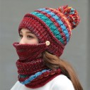 Ensemble d'hiver tricoté pour femmes 3 pièces J1839 1