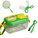 Ensemble d'observation des insectes 4 pièces Boîte avec loupe 15,5×10 cm Filet 13×23 cm Outils de capture Pince Extérieur jouet éducatif 1