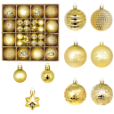Ensemble d'ornements de Noël dorés 44 pcs 3 - 6 cm Boules et étoiles pour sapin Différentes tailles pour décoration festive 1