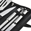 Ensemble d'outils de barbecue 9 pièces Ustensiles de barbecue en acier inoxydable Couteau fourchette spatule pince brosse à beurre et 4 brochettes à kebab Ensemble de barbecue 4