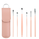 Ensemble d'outils de nettoyage des oreilles 6 pièces avec étui Acier inoxydable Curettes auriculaires polyvalentes Éliminateurs de cérumen 4