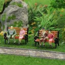 Ensemble de 10 bancs de parc 2 × 1,4 × 0,9 cm Échelle 1:87 Modèle miniature pour diorama et paysage 5