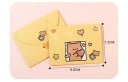 Ensemble de 10 enveloppes jaunes avec papier 9,6 × 7,2 cm avec motif d'ours en peluche avec un cœur 2