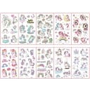 Ensemble de 10 feuilles de tatouages temporaires 12 x 7 cm avec des licornes, des arcs-en-ciel, des étoiles et des cœurs, autocollants de tatouage 3