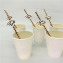 Ensemble de 10 pailles en papier Team Bride Pailles dorées pour un enterrement de vie de jeune fille Célébration de mariage 5