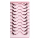 Ensemble de 10 paires de cils artificiels Cils demi-artificiels Ensemble d'extension de cils Cils autocollants au look naturel 10