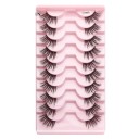 Ensemble de 10 paires de cils artificiels Cils demi-artificiels Ensemble d'extension de cils Cils autocollants au look naturel 3