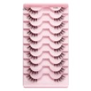 Ensemble de 10 paires de cils artificiels Cils demi-artificiels Ensemble d'extension de cils Cils autocollants au look naturel 6