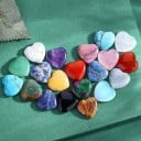 Ensemble de 10 pièces de cristaux naturels Quartz Rose en forme de cœur Décoration d'intérieur Pierres de chakras Reiki Minéraux curatifs Pierres 5