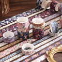 Ensemble de 12 rouleaux de ruban à motif floral Pluie brumeuse 2 m pour décorer des journaux, des planificateurs, des invitations et d'autres projets créatifs 3