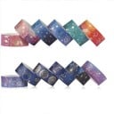 Ensemble de 12 rouleaux de ruban adhésif 1,5 cm x 2 m Ciel nocturne polaire étoiles dorées lune planètes constellations ensemble premium 4