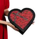 Ensemble de 2 boîtes cadeaux en papier noir en forme de cœur Boîte cadeau élégante Décoration de mariage Emballage de luxe Saint-Valentin 20x9 cm + 23x11 cm 2