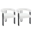 Ensemble de 2 chaises de salle à manger avec accoudoirs, sièges rembourrés, pieds en métal, dimensions 61,5 x 72 x 51,5 cm, capacité de charge 1