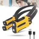 Ensemble de 2 lampes LED rechargeables pour le cou Deux lumières pivotantes 120° Deux modes de luminosité USB-C 120 g Noir et jaune Pour la lecture 2