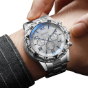 Ensemble de 2 montres à quartz pour hommes avec bracelet en acier inoxydable Cadran de 45 mm Mesure précise Design moderne Résistantes 6