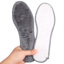 Ensemble de 2 paires de semelles en peluche grises Semelles d'hiver chaudes Doublure douce pour chaussures Semelles pour jours froids Semelles thermiques 2