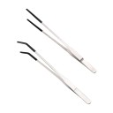 Ensemble de 2 pcs de pinces pour nourrir les reptiles 27 cm Courbées et droites avec des embouts en plastique noir pour un service alimentaire 1