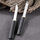 Ensemble de 2 pièces 2 en 1 couteau de camping 19,5 cm Couteau pliant double Lame en acier inoxydable Noir et marron Couteau de plein air EDC Couteau de survie pour la nature 4