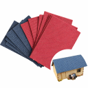 Ensemble de 2 pièces de couverture de toit en PVC pour modèles 1:100 20 × 29,5 cm Plaques en plastique imitation de tuiles de toit 1