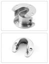 Ensemble de 2 pièces Support de tringle à vêtements 33 x 33 x 20 mm Support à bride en acier inoxydable pour tringle ronde de 32 mm Fixation 3