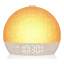 Ensemble de 2 réveils lumineux avec simulation de lever et coucher de soleil 30 sons et bruit blanc 12 couleurs RGB Abat-jour en lin USB-C 3