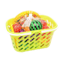 Ensemble de 24 jouets de cuisine pour enfants avec des fruits, des légumes, d'autres aliments, 6 tranches de pizza, un panier de courses, un couteau, une planche à découper double face et une assiette 1