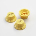 Ensemble de 3 boutons en plastique pour guitare Contrôle du volume et du ton 18 cannelures Pièces de rechange universelles avec ajustement 1