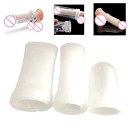 Ensemble de 3 manchons en silicone blancs pour pénis tailles S, M et L y compris 1 avec pointe, emballage discret 4