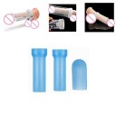Ensemble de 3 manchons en silicone bleu pour pénis de tailles S, M et L, y compris 1 avec pointe, emballage discret 3