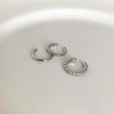 Ensemble de 3 oreilles sans piercing Dorées et Argentées Lisses, torsadées et avec des cristaux Boucles d'oreilles minimalistes pour cartilage 7