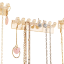 Ensemble de 3 organisateurs muraux pour bijoux 9,5 x 2 cm support transparent en plastique pour colliers boucles d'oreilles bracelets pour la salle 2