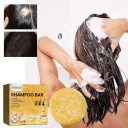 Ensemble de 3 pièces de shampoing solide pour assombrir les cheveux Savon en bâton Polygonum Essences naturelles Couverture des cheveux gris Régénération Nettoyage en profondeur 3