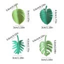 Ensemble de 3D magnets feuilles tropicales 4 pcs 3 cm décorations vertes pour réfrigérateur tableau et surfaces métalliques 2