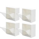 Ensemble de 4 boîtes de rangement murales avec couvercle rabattable 8,5 x 8,5 x 4,5 cm organisateur en plastique transparent pour cosmétiques 1