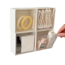 Ensemble de 4 boîtes de rangement murales avec couvercle rabattable 8,5 x 8,5 x 4,5 cm organisateur en plastique transparent pour cosmétiques 3