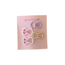 Ensemble de 4 mini pinces à cheveux Formes géométriques colorées Alliage métallique Pinces mignonnes Accessoires capillaires stylés 3