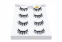 Ensemble de 4 paires de cils 3D sur bande pour un maquillage volumineux et marqué Cils épais et aérés avec bande noire dans un étui pratique 7