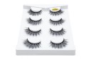 Ensemble de 4 paires de cils 3D sur bande pour un maquillage volumineux et marqué Cils épais et aérés avec bande noire dans un étui pratique 8