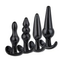 Ensemble de 4 plugs anaux en silicone de différentes formes surface lisse design ergonomique entretien facile dans un emballage discret 3