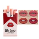 Ensemble de 4 rouges à lèvres mats waterproof Pigmentation intense Texture crémeuse Effet velouté Résistant au transfert Boîte en forme de cigarette 4