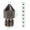 Ensemble de 5 buses en acier trempé de 0,8 mm M6 pour filament de 1,75 mm Impression rapide de grandes pièces Buses de rechange solides 4