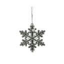 Ensemble de 5 décorations de Noël en plastique transparent en forme de flocon de neige 5,3 cm Accrochage par corde pour sapin de Noël 1