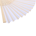Ensemble de 5 éventails en bambou 21 x 38 cm Éventail pliant blanc pour mariage décoration DIY personnalisations Peinture sur éventail Fabrication 3